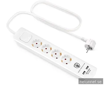 Andersson ELS 5.0 Grenuttag 4x uttag med brytare och två USB-portar - 1.5m
