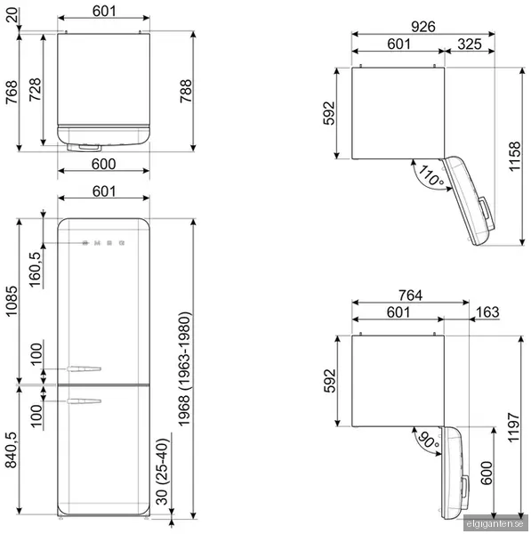Smeg 50’s Style Kyl/Frys FAB32RBL5 (svart)