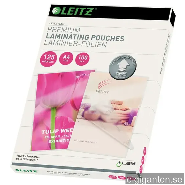Leitz UDT A4 lamineringsfickor 125 µm (100 st)