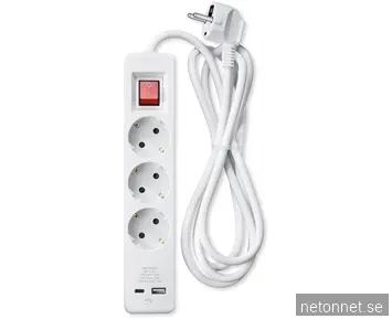 Andersson PWS-C2000 - Power Strip 3-Socket USB-A + USB-C 1,5m, white