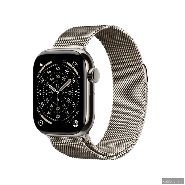 Apple Watch Series 11 GPS + Cellular 42mm Naturlig Titanboett med Naturlig Milanesisk loop