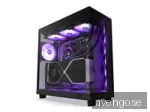 NZXT H6 Flow Compact Dual Chamber with RGB - Matte Black - Chassi - Miditower - Svart