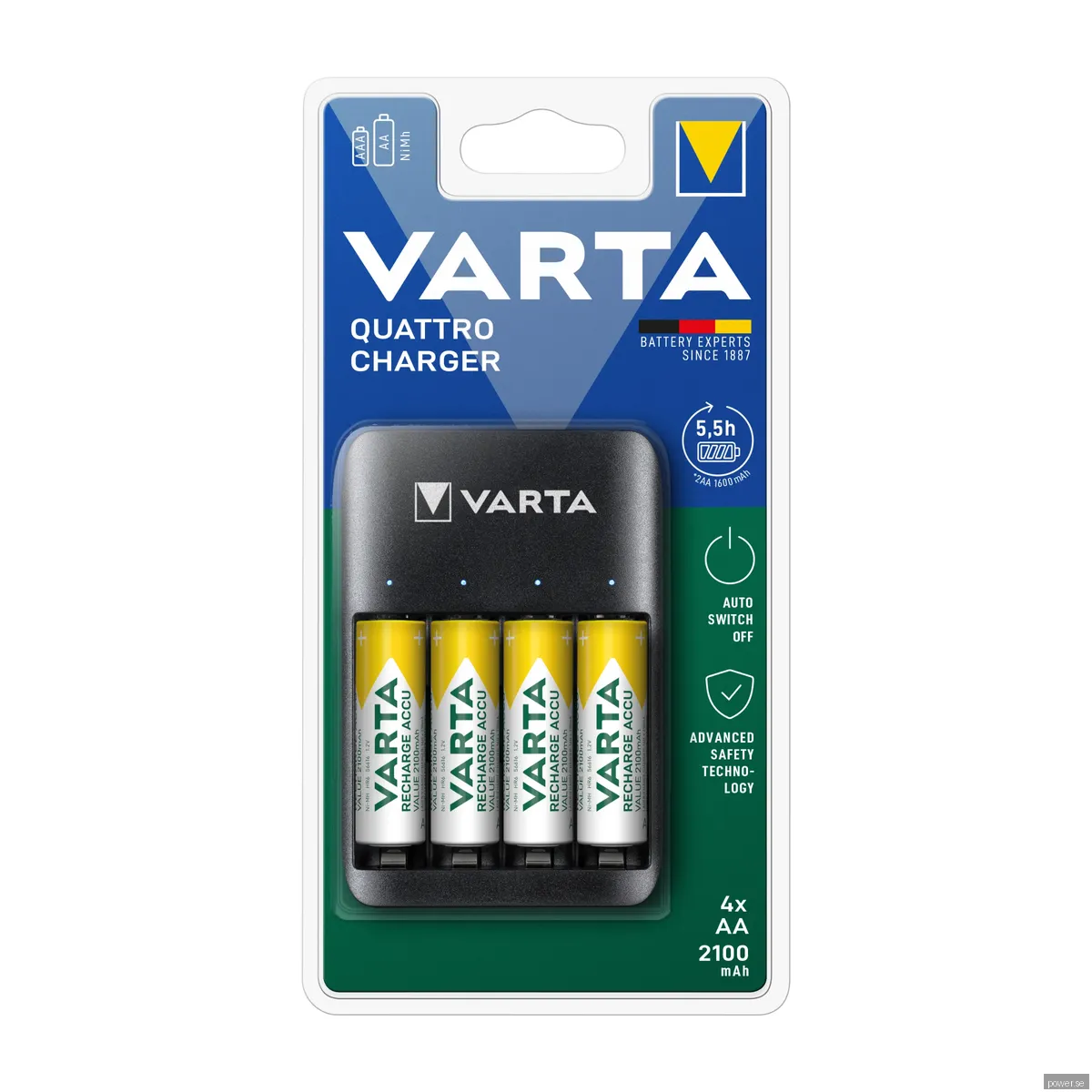 Varta USB Quattro-laddare + 4 x AA