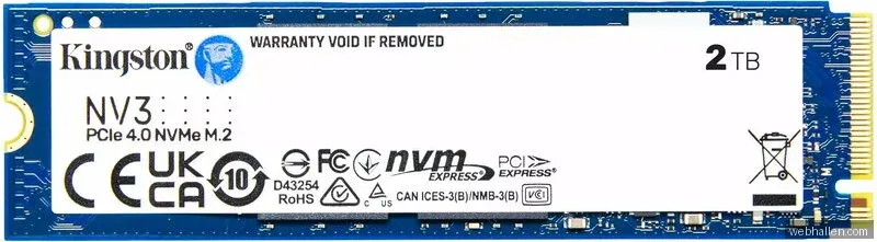Kingston NV3 SSD - 2TB - PCIe 4.0 - M.2 2280