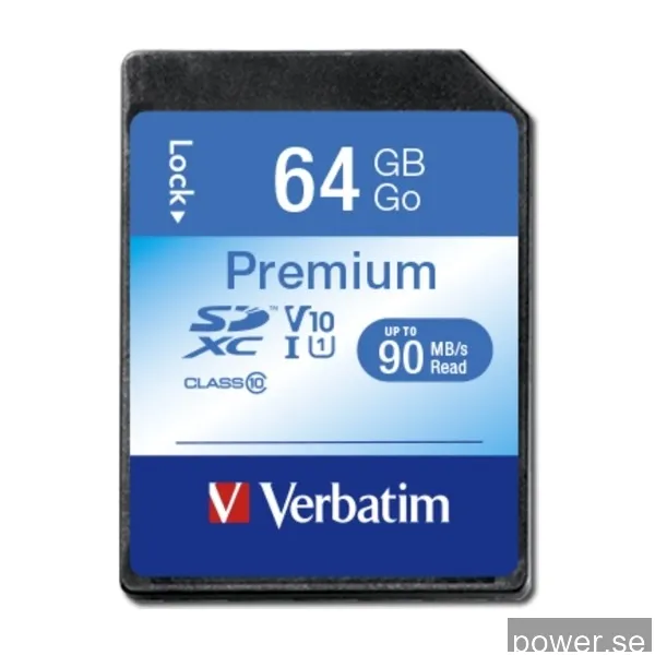 Verbatim Premium-minneskort 64 GB SDHC Class 10