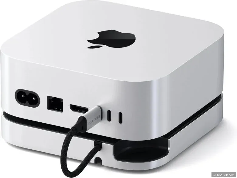Satechi Mac Mini M4 Stand & Hub med M.2 NVMe SSD-plats