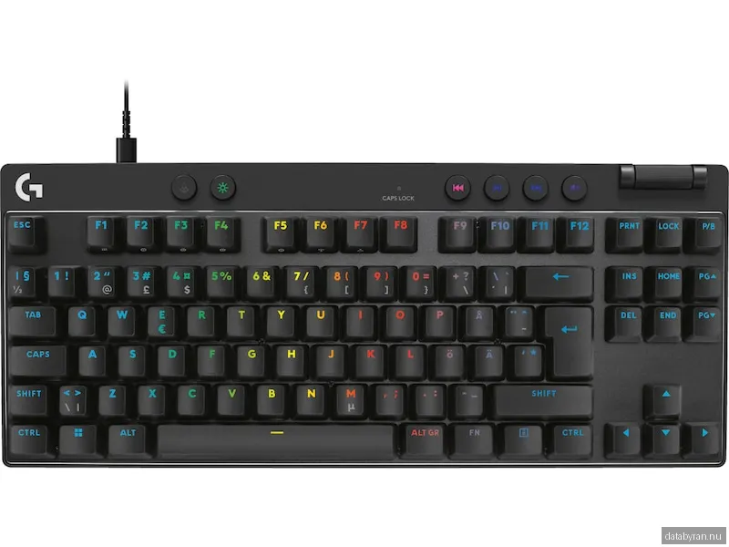 Logitech PRO X TKL RAPID Wired Gaming Keyboard Linear, Lightsync RGB - Svart