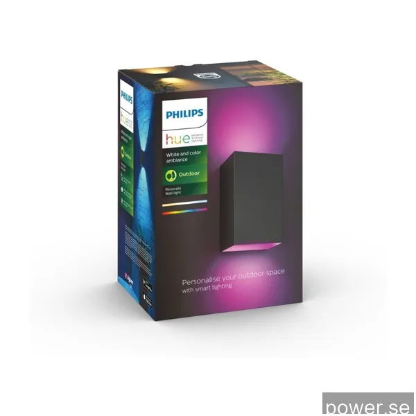 Philips Hue Resonate vägglampa utomhus, svart 230 v