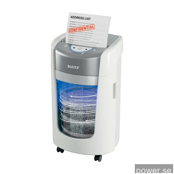 Leitz IQ OptiMax Hemmakontor 225 dokumentförstörare med mikrostrimling, vit