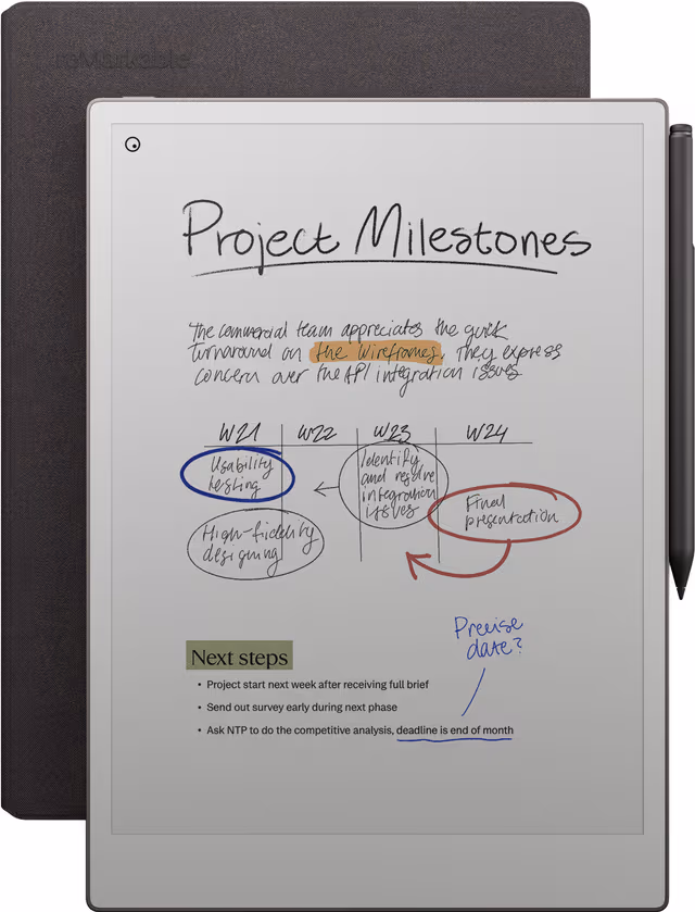 reMarkable Paper Pro E-ink surfplatta + Marker Plus + Folio-paket