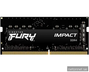 Kingston FURY Impact DDR4-3200 - 8GB - CL20 - Single Channel (1 pcs) - Intel XMP - Svart