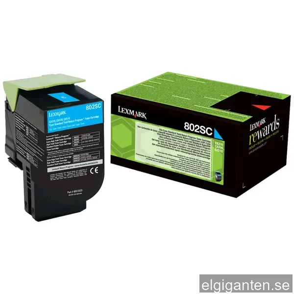 Lexmark 80C2SC0 / 802SC Cyan Toner
