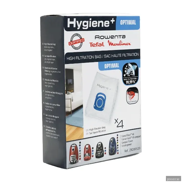 Hygiene+ Optimal dammsugarpåsar för Rowenta, OBH Nordica (4-pack)