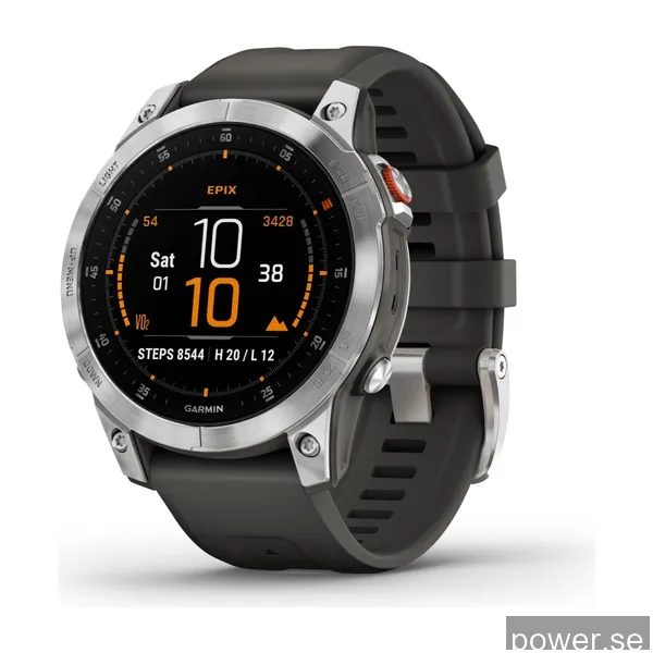 Garmin Epix (Gen 2) Standard Edition, smartwatch stål/grå 47 mm
