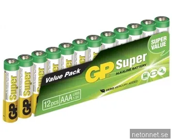 GP Super Alkaline AAA batteri, 24A/LR03, 12-pack