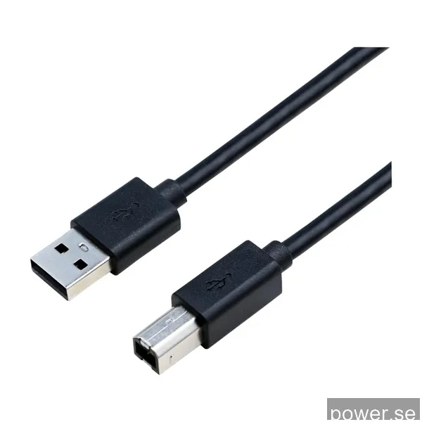 Eletra USB 2.0 Am - BM 2M kabel, svart
