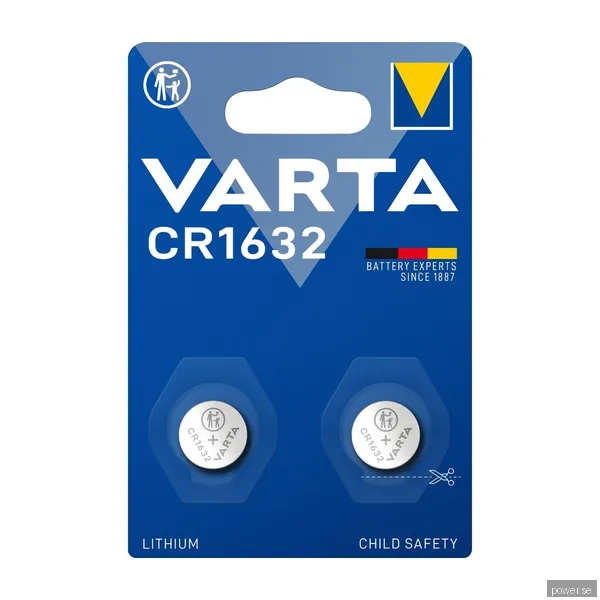 Varta CR1632 Bli Knappbatterier, 2 st