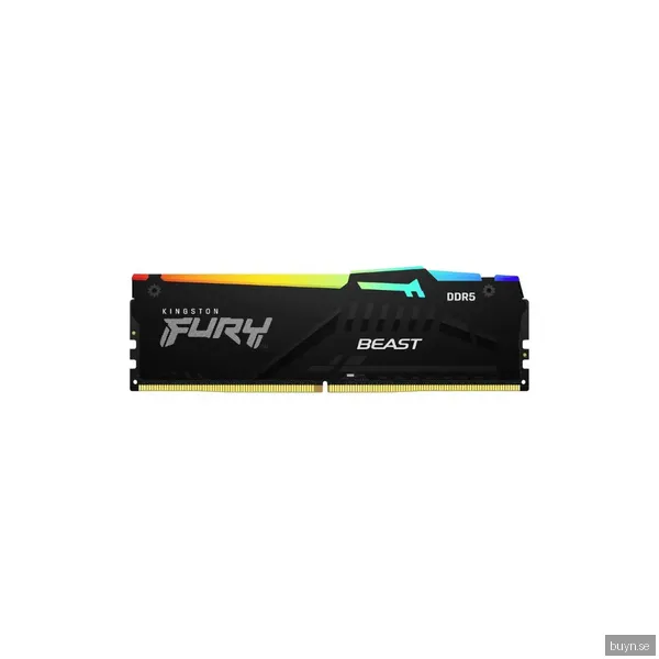 16 GB (1x16GB) DDR5-5600 Kingston FURY Beast Black RGB CL36, AMD EXPO - Svart