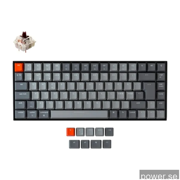 KEYCHRON K2 VIT LED TRÅDLÖST TANGENTBORD - GATERON BROWN
