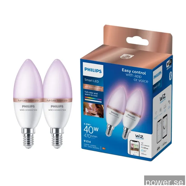 Philips RGB smart lampa E14 C37 4,9W 2st