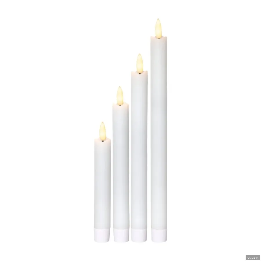 Star Trading 063-31 Flamme LED-Middagsljus, 4 St, vit
