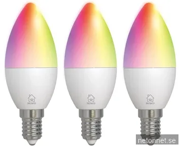 Deltaco SMART HOME - LED light bulb - shape: C37 - E14 - 4.9 W - RGB light - 2700-6500 K - white (pack of 3)