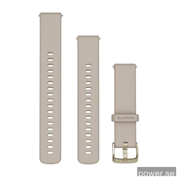 Garmin Quick Release armband 18 mm silikon, ljusgrå/guld