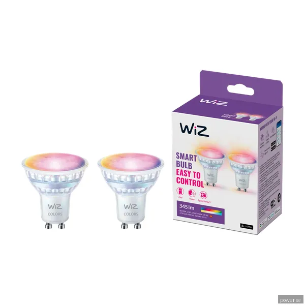 WIZ Wi-Fi BLE 50W GU10 GLASS 922-65 RGB 2PK