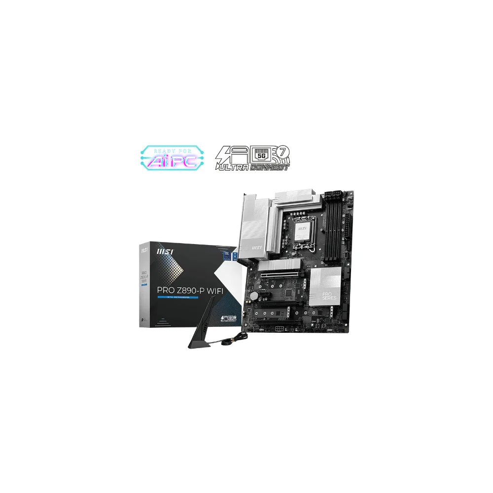 MSI PRO Z890-P WIFI Moderkort - Intel Z890 - Intel LGA1851 socket - DDR5 RAM - ATX