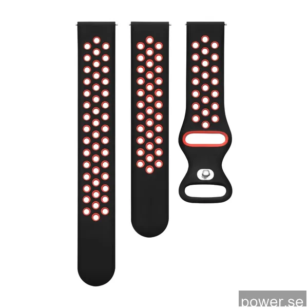 Triacle Sport silikonBAnd Universal 22 mm, svart/Rött (n)