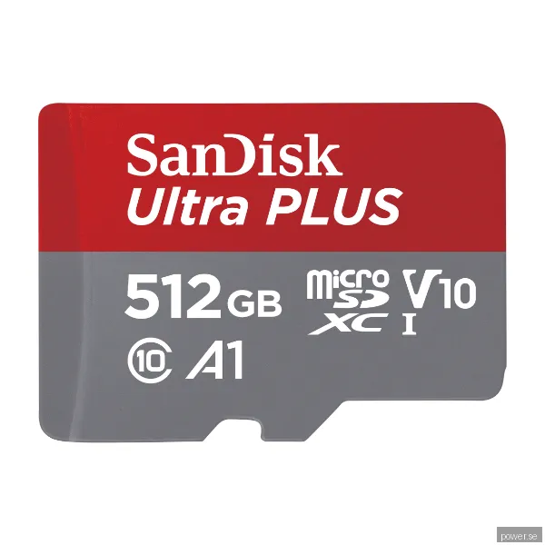 SanDisk MicroSDXC Ultra+ minneskort 512 GB A1 C10 v10