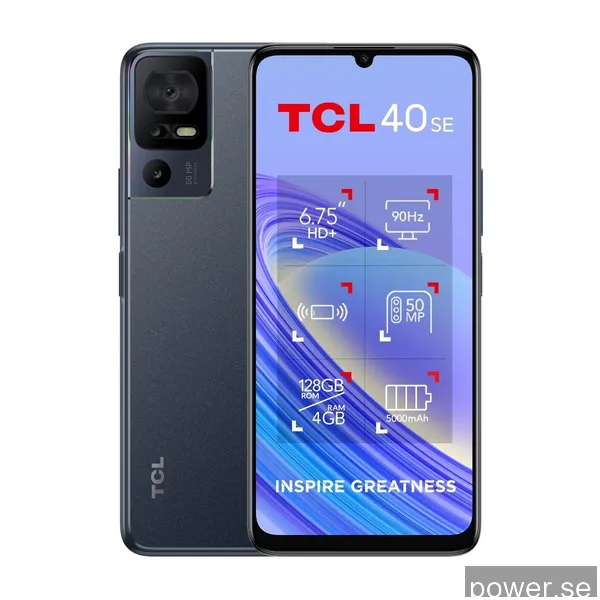 TCL 40 SE 128 GB smartphone mörkgrå
