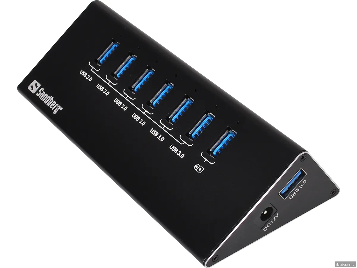Sandberg USB 3.0 Hub 7 ports - hubb - 7 portar - USB Hub - USB 3.0 - 7 porte - Svart