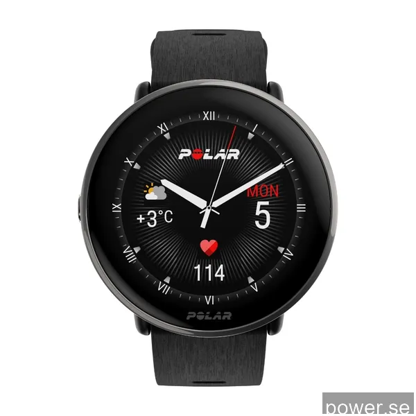 Polar Ignite 3 Titanium Fitnessklocka silikonarmband S/L titan/svart