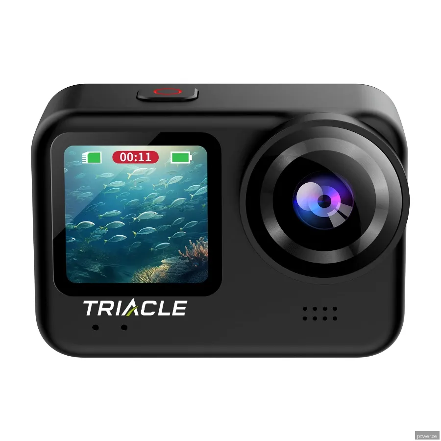 Triacle 7007BK 4K/60 fps duo LCD actionkamera, svart