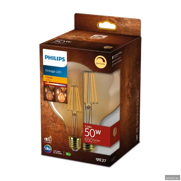 Philips LEDclassic 50W G120 E27 2200Kgold Rf 1pf