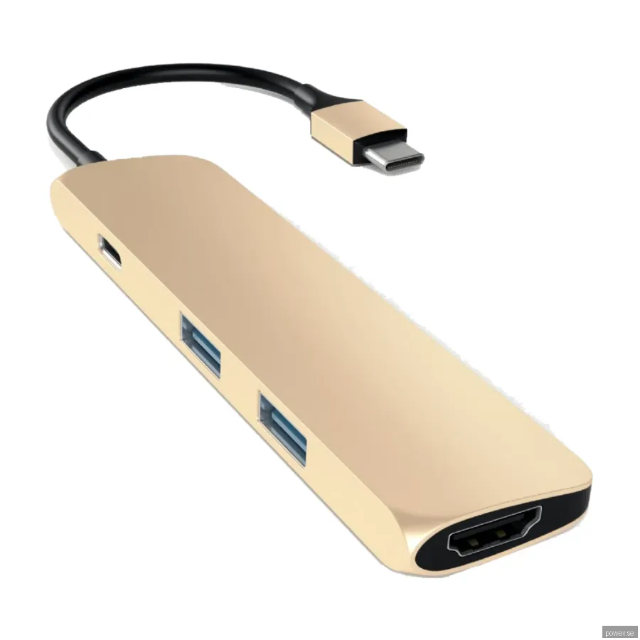 Satechi Slim Aluminum Multi-Port Adapter - USB-C - 4K HDMI - 2-Port USB-A