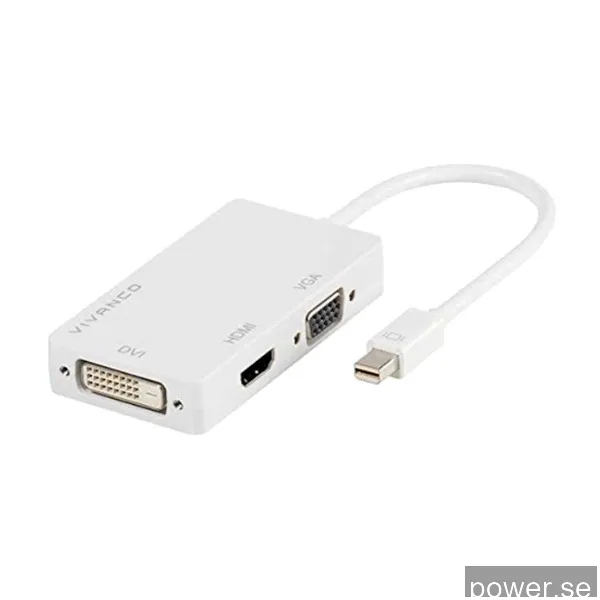 Vivanco Mini DisplayPort till HDMI/VGA/Dvi, vit