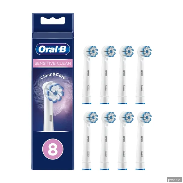 Oral-B Sensitive Clean & Care Borsthuvud 8 St, vit