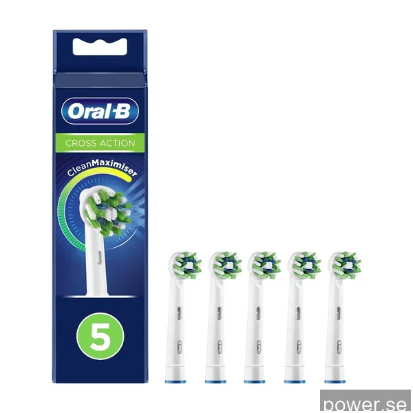 Oral-B Cross Action Refillborsthuvuden 5 St, vit