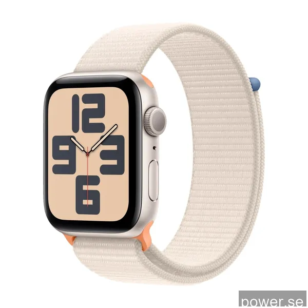 Apple Watch SE GPS 44 mm Stjärnglans aluminiumboett med Stjärnglans sportloop