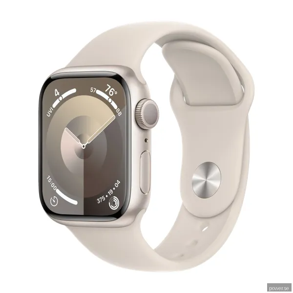 Apple Watch Series 9 GPS 41 mm Stjärnglans aluminiumboett med Stjärnglans sportband - S/M