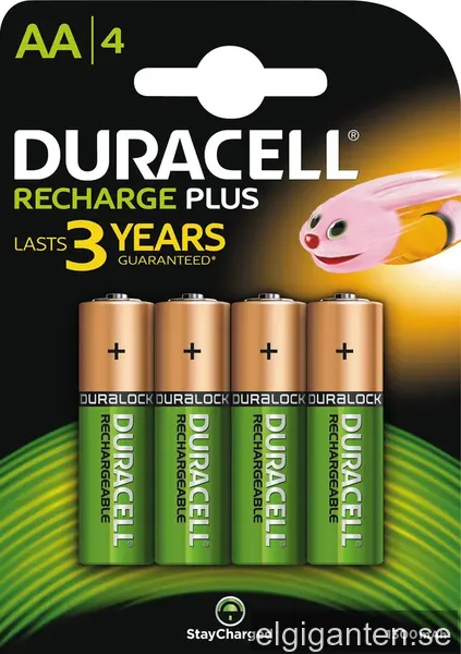 Duracell Batteri AA Recharge Plus 1300mAh (4-pack)