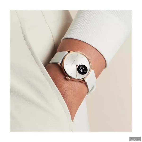 Withings Scanwatch Light 37 mm, roséguld/vit