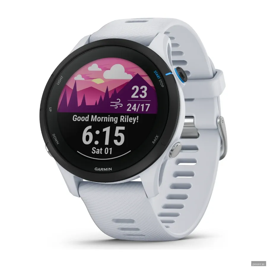 Garmin Forerunner 255 music löparklocka, vit
