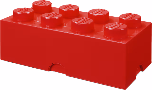 Play LEGO förvaringsbox (8 knoppar, ljusröd)