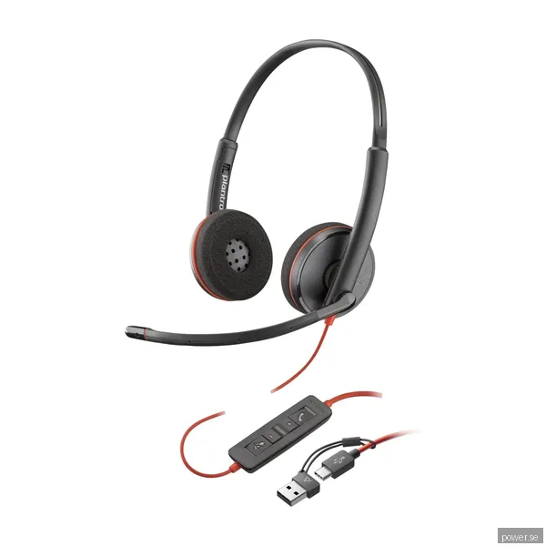 HP Poly Blackwire 3220 Stereo USB-C Headset +USB-C/A Adapter (8X228AA)