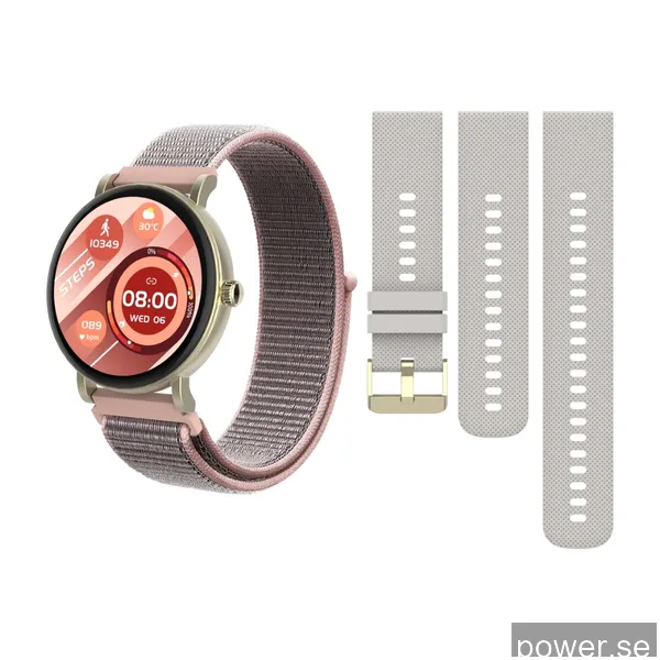 Triacle Legacy One Fitness smartwatch, Special Edition-paket med extra nylonarmband, guld