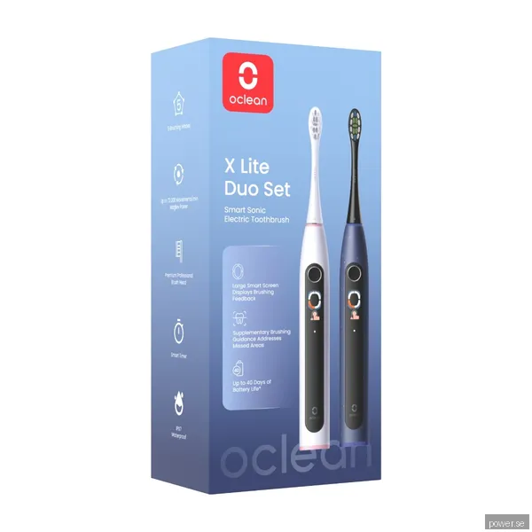 Oclean X Lite Duo dubbelpaket eltandborste, grå/mörkblå