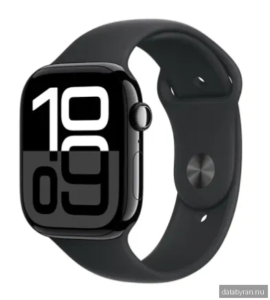 Apple Watch Series 10 GPS 42mm Gagatsvart Aluminiumboett med Svart Sport Band - M/L